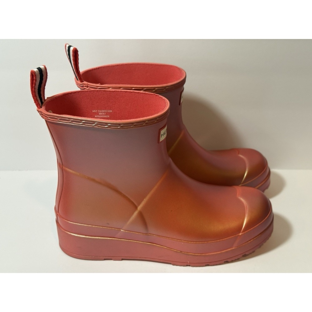 Hunter Original Play Short Nebula Rain Boots US 9 Women Shimmer Pink WFS2020NEB - Picture 5 of 7